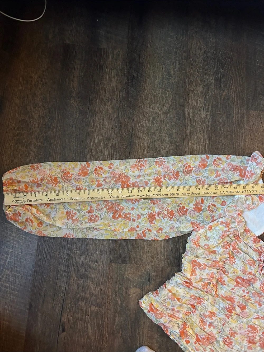 Free People Floral Ruched Peasant Blouse in Peach and Cream